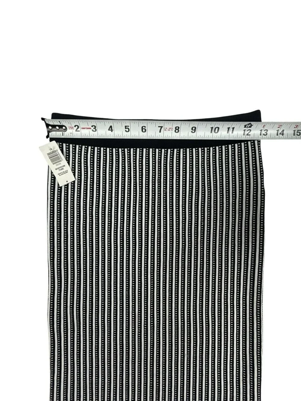 Aritzia Babaton Sculpt Knit Bodycon Tube Midi Skirt Black/White Stripe Size M